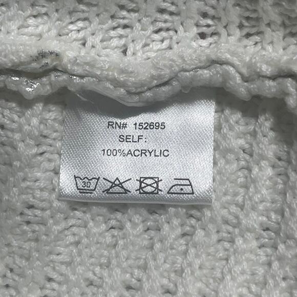 Koko + Mason Knit Cardigan Sweater L Blazer Ivory Silver Pockets Coquette Luxury - Picture 9 of 10